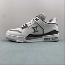 Louis Vuitton Trainer White Black Grey