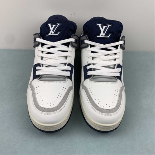 Louis Vuitton Trainer White Blue Grey