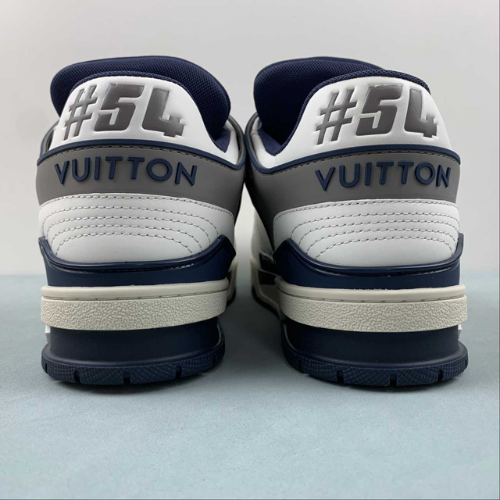 Louis Vuitton Trainer White Blue Grey
