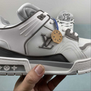 Louis Vuitton Trainer White Black Grey