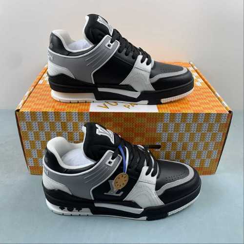 Louis Vuitton Trainer Black White Grey